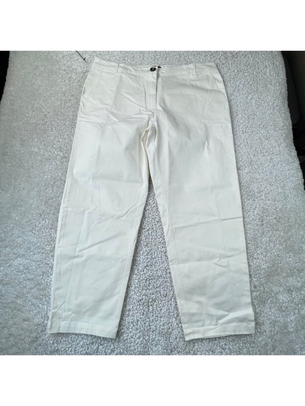 Able Ann Twill Straight Leg Pant Antique White Womens 14 NEW - Picture 2 of 10